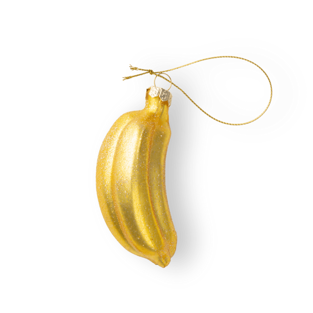 Golden Banana Bunch Ornament - Chive Ceramics Studio - Glass Ornaments - Chive Ceramics Studio