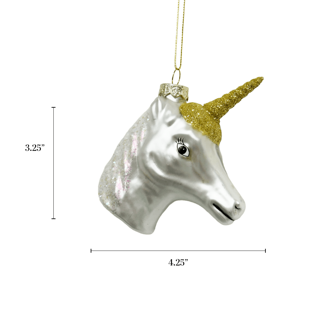 Unicorn Head Ornament - Chive Ceramics Studio - Glass Ornaments - Chive Ceramics Studio