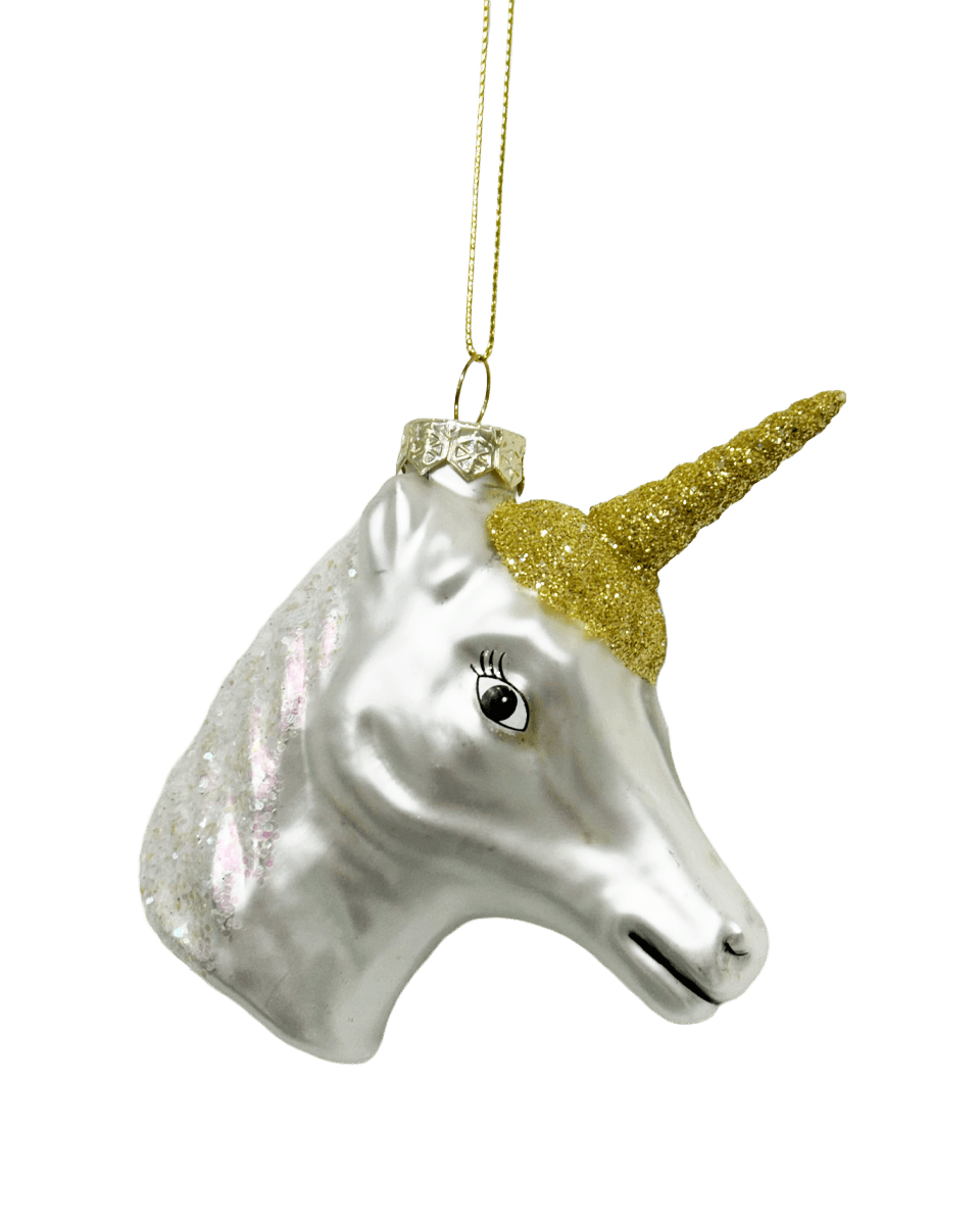Unicorn Head Ornament - Chive Ceramics Studio - Glass Ornaments - Chive Ceramics Studio