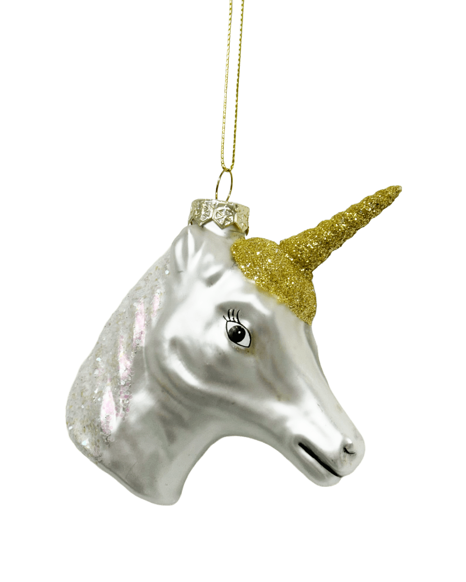 Unicorn Head Ornament - Chive Ceramics Studio - Glass Ornaments - Chive Ceramics Studio