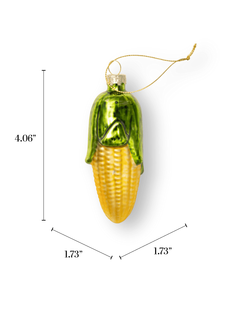Golden Sweet Corn Ornament - Chive Ceramics Studio - Glass Ornaments - Chive Ceramics Studio
