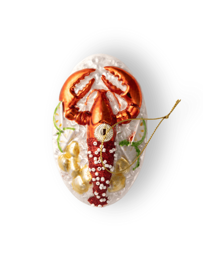 Lobster Dinner Ornament - Chive Ceramics Studio - Glass Ornaments - Chive Ceramics Studio
