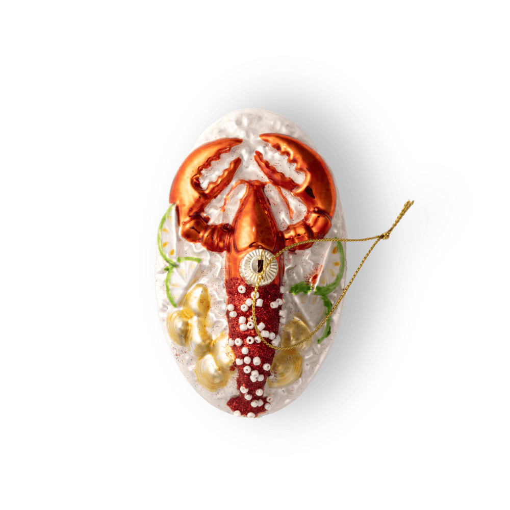 Lobster Dinner Ornament - Chive Ceramics Studio - Glass Ornaments - Chive Ceramics Studio