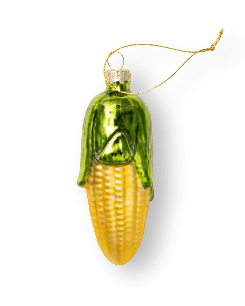 Golden Sweet Corn Ornament - Chive Ceramics Studio - Glass Ornaments - Chive Ceramics Studio