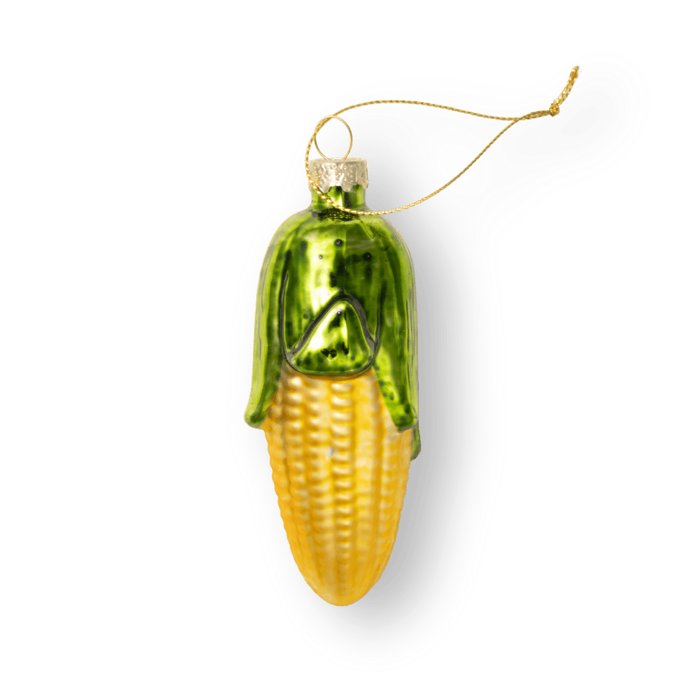 Golden Sweet Corn Ornament - Chive Ceramics Studio - Glass Ornaments - Chive Ceramics Studio