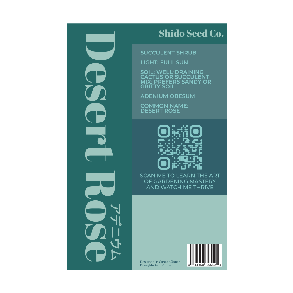 Desert Rose Indoor Seeds Packet - Chive Ceramics Studio - Seeds - Chive Ceramics Studio