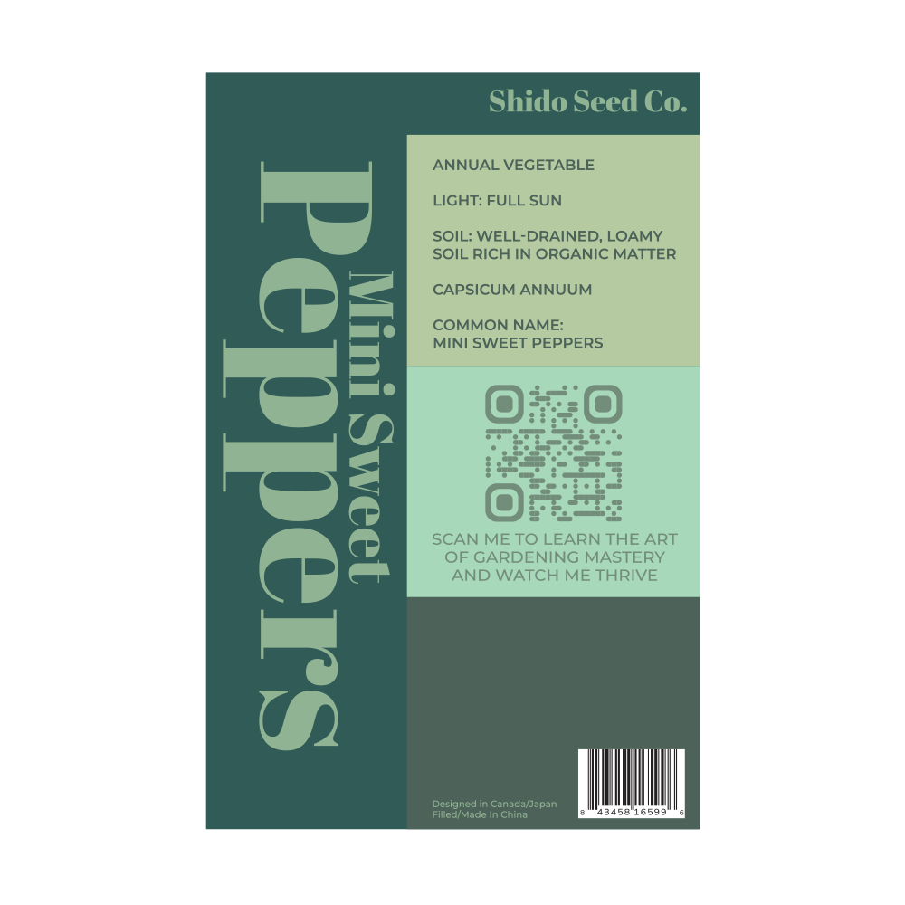 Mini Sweet Peppers Vegetable Seeds Packet - Chive Ceramics Studio - Seeds - Chive Ceramics Studio