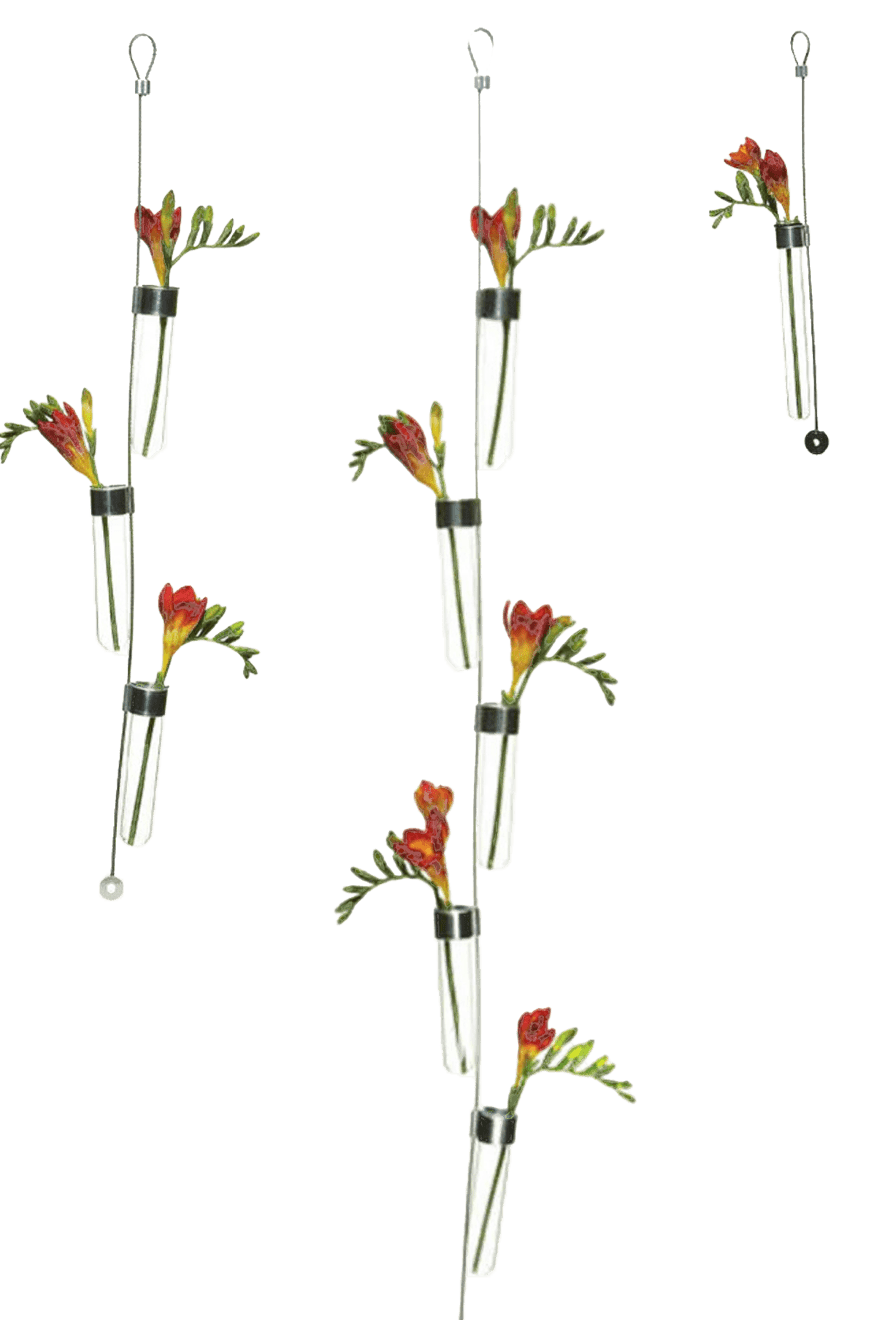 Hanging Airplane Cable & Glass Flower Vase - Chive Ceramics Studio - Vases - Chive US