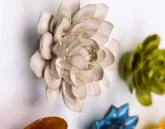 Chive ceramic snowdrop birth flower hanging on wall, single screw installation, January birthday gift idea, handmade ceramic