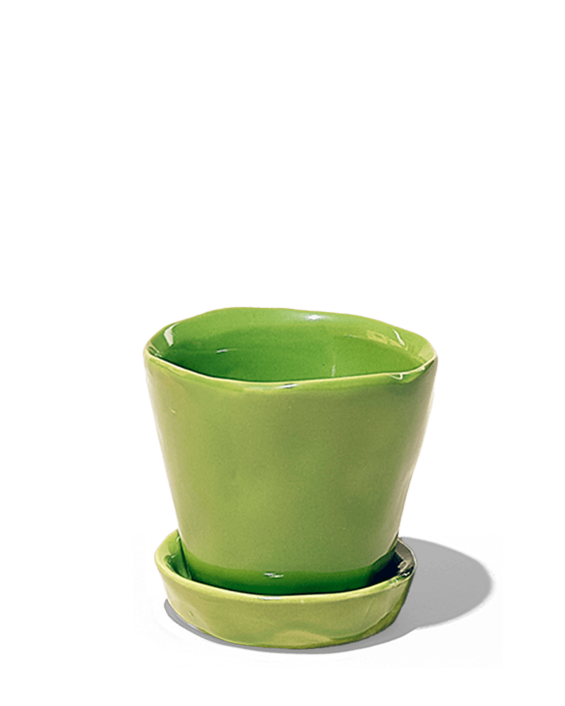 Tika Ceramic Pot & Saucer Set With Drainage - Chive Ceramics Studio - Pots - Chive Ceramics Studio