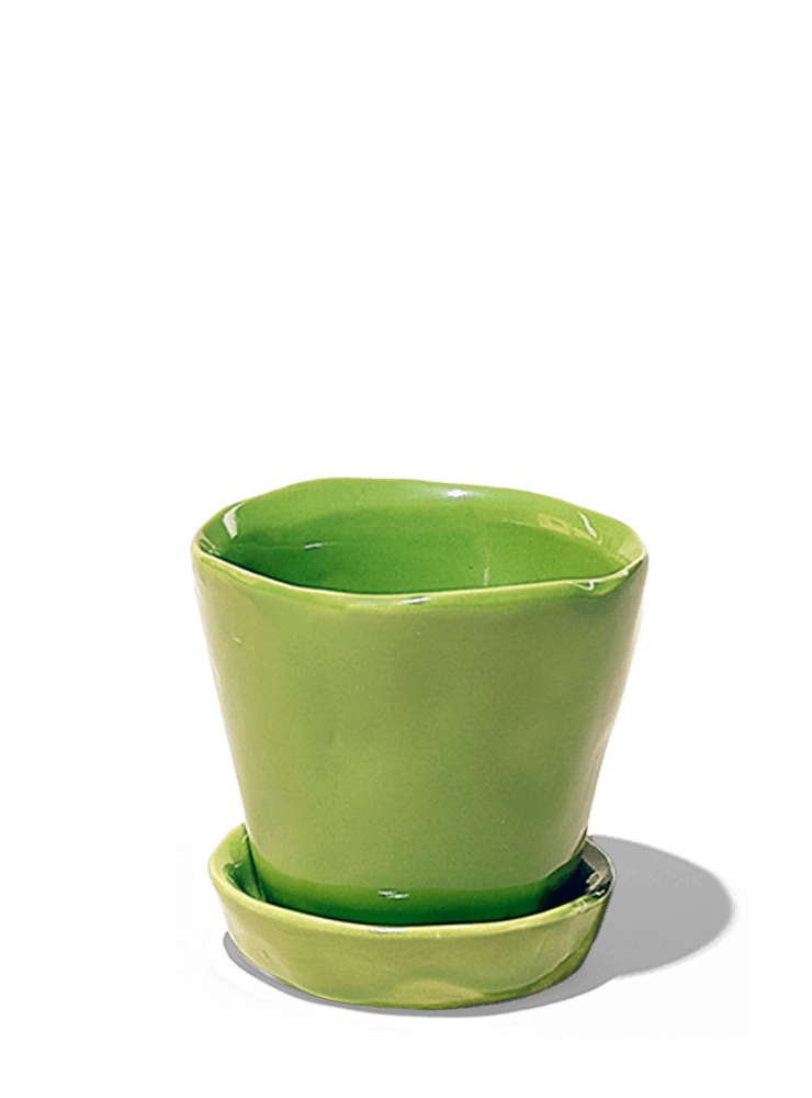 Tika Ceramic Pot & Saucer Set With Drainage - Chive Ceramics Studio - Pots - Chive Ceramics Studio