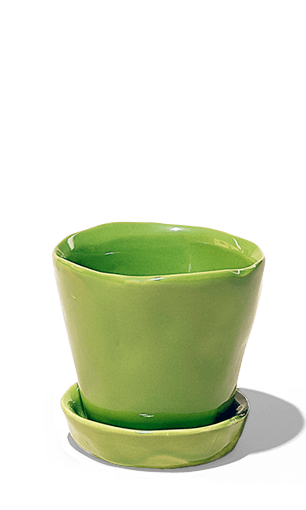 Tika Ceramic Pot & Saucer Set With Drainage - Chive Ceramics Studio - Pots - Chive Ceramics Studio