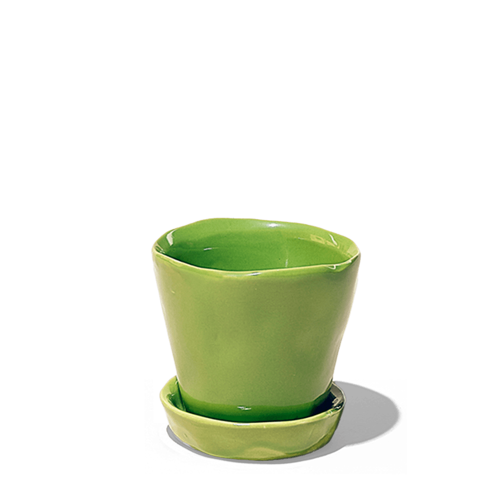 Tika Ceramic Pot & Saucer Set With Drainage - Chive Ceramics Studio - Pots - Chive Ceramics Studio