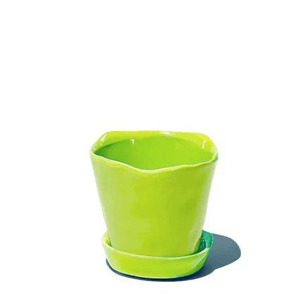 Tika Ceramic Pot & Saucer Set With Drainage - Chive Ceramics Studio - Pots - Chive Ceramics Studio