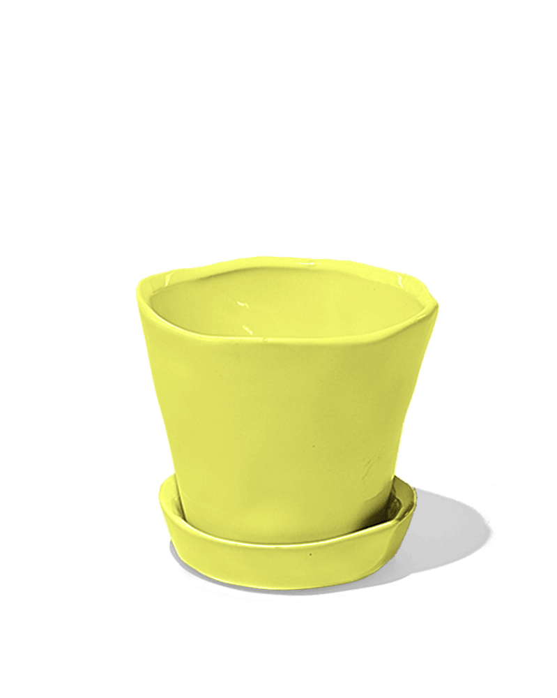 Tika Pot & Saucer | 3 inch - Chive Ceramics Studio - Pots - Chive Ceramics Studio