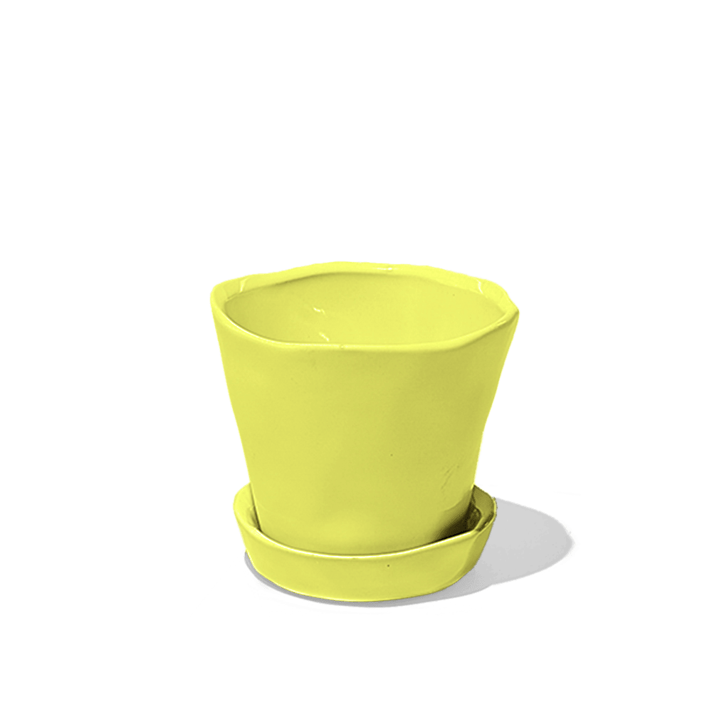 Tika Pot & Saucer | 3 inch - Chive Ceramics Studio - Pots - Chive Ceramics Studio