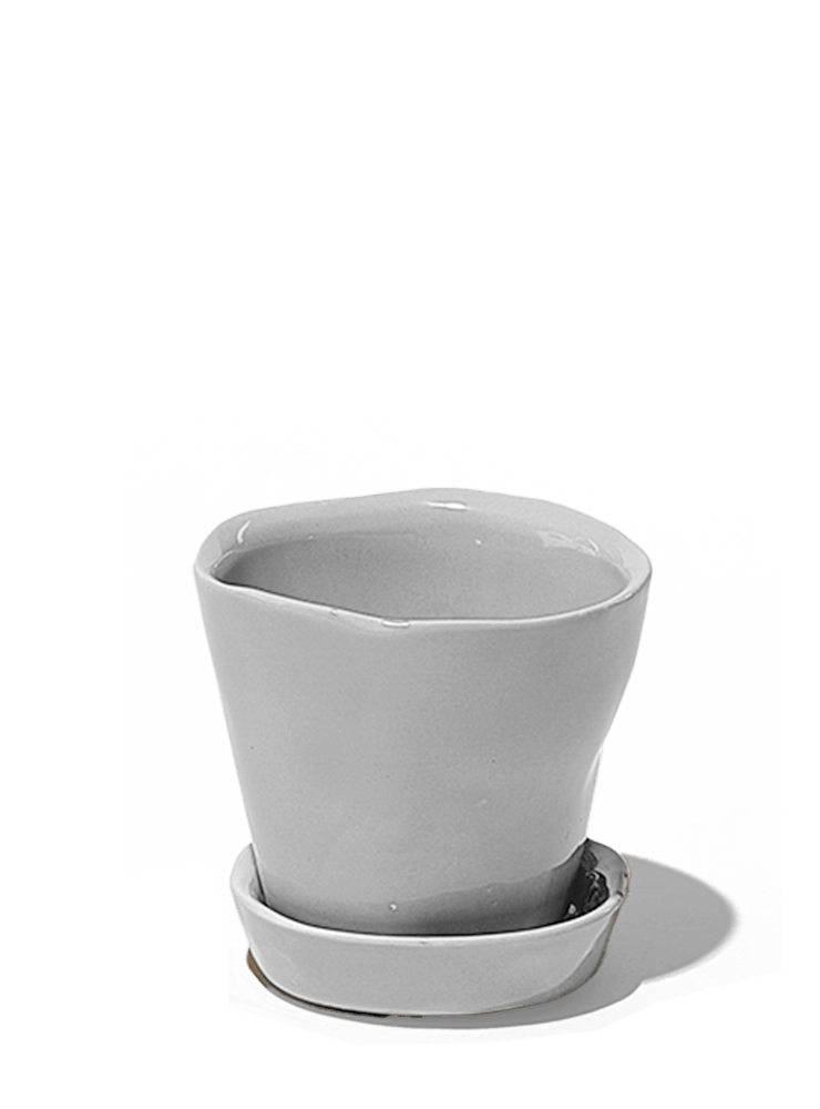 Tika Ceramic Pot & Saucer Set With Drainage - Chive Ceramics Studio - Pots - Chive Ceramics Studio