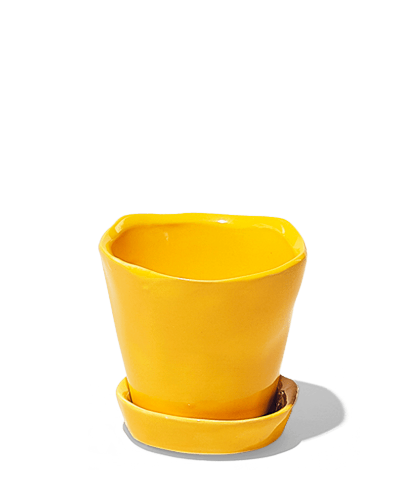 Tika Ceramic Pot & Saucer Set With Drainage - Chive Ceramics Studio - Pots - Chive Ceramics Studio