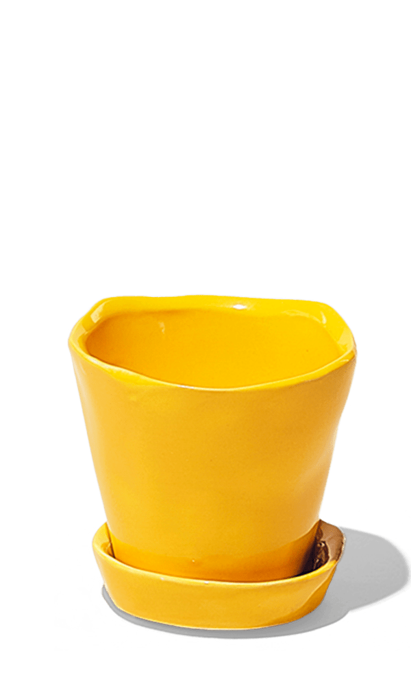 Tika Ceramic Pot & Saucer Set With Drainage - Chive Ceramics Studio - Pots - Chive Ceramics Studio