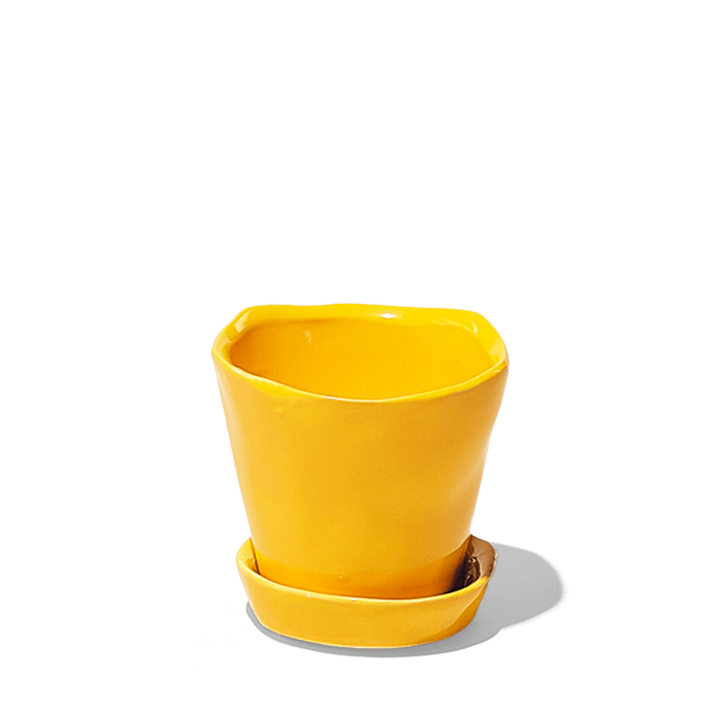 Tika Ceramic Pot & Saucer Set With Drainage - Chive Ceramics Studio - Pots - Chive Ceramics Studio