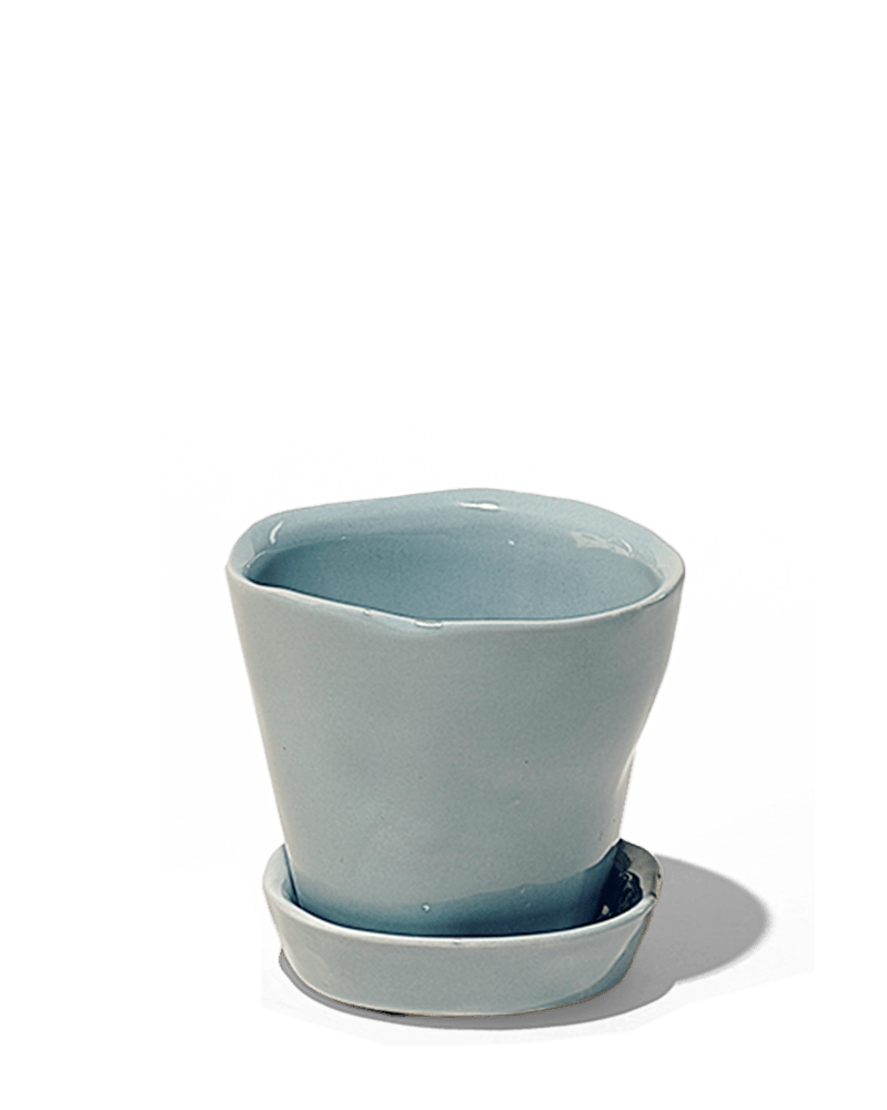 Tika Ceramic Pot & Saucer Set With Drainage - Chive Ceramics Studio - Pots - Chive Ceramics Studio