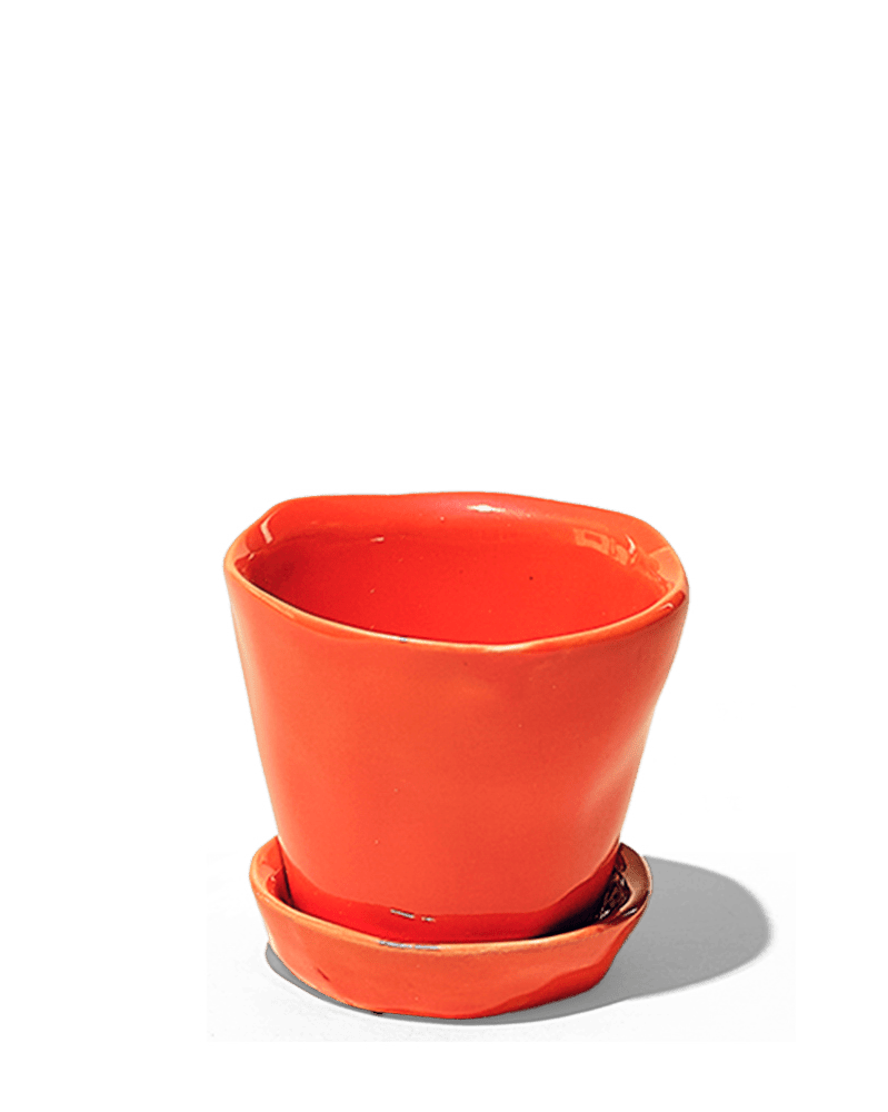 Tika Ceramic Pot & Saucer Set With Drainage - Chive Ceramics Studio - Pots - Chive Ceramics Studio