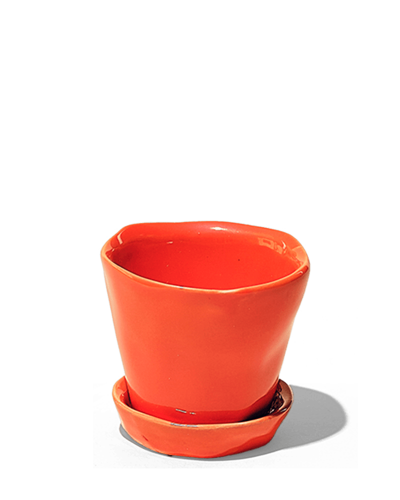 Tika Ceramic Pot & Saucer Set With Drainage - Chive Ceramics Studio - Pots - Chive Ceramics Studio