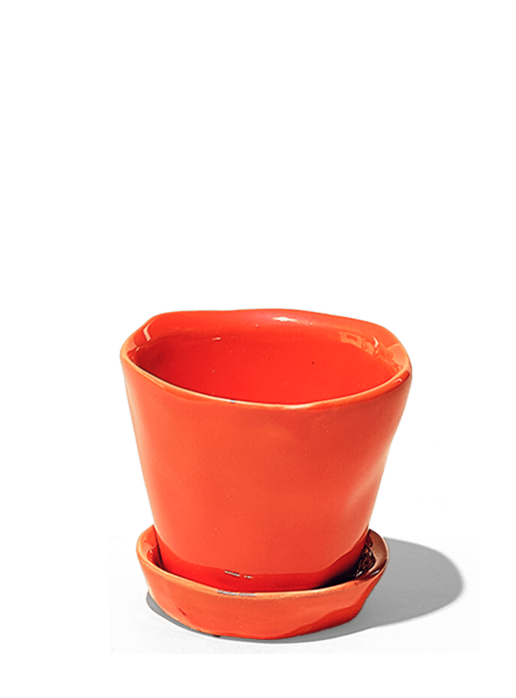 Tika Ceramic Pot & Saucer Set With Drainage - Chive Ceramics Studio - Pots - Chive Ceramics Studio