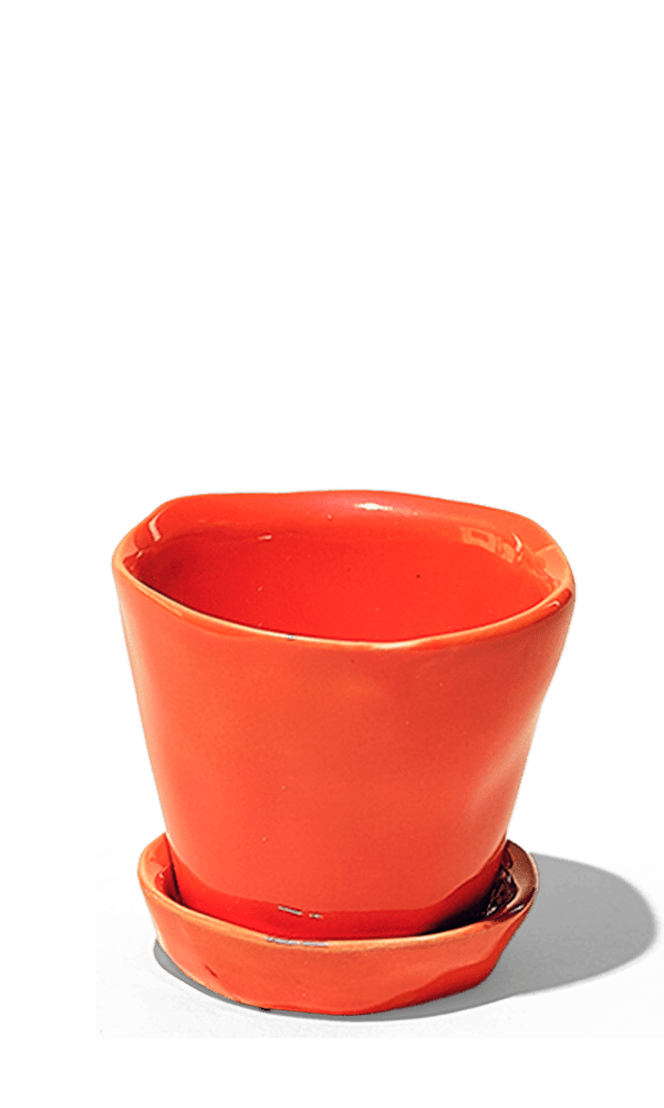 Tika Ceramic Pot & Saucer Set With Drainage - Chive Ceramics Studio - Pots - Chive Ceramics Studio