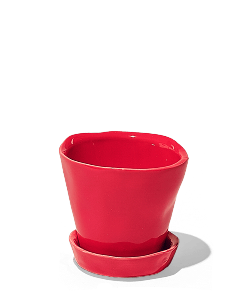 Tika Ceramic Pot & Saucer Set With Drainage - Chive Ceramics Studio - Pots - Chive Ceramics Studio