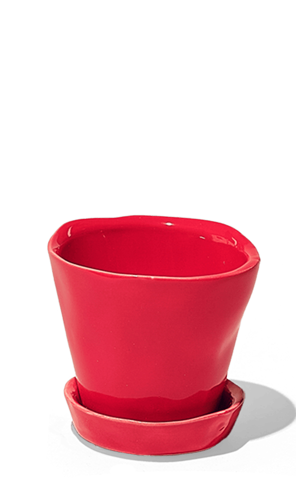 Tika Ceramic Pot & Saucer Set With Drainage - Chive Ceramics Studio - Pots - Chive Ceramics Studio