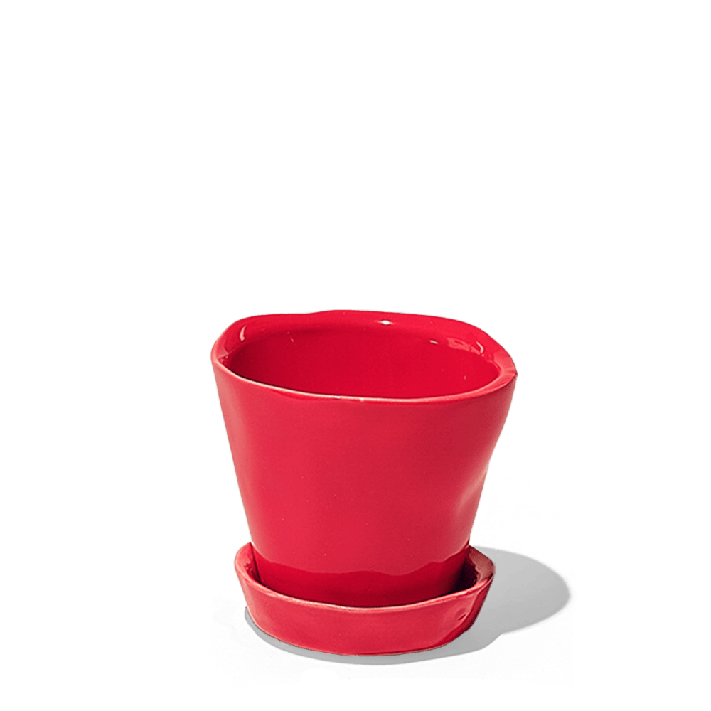 Tika Ceramic Pot & Saucer Set With Drainage - Chive Ceramics Studio - Pots - Chive Ceramics Studio