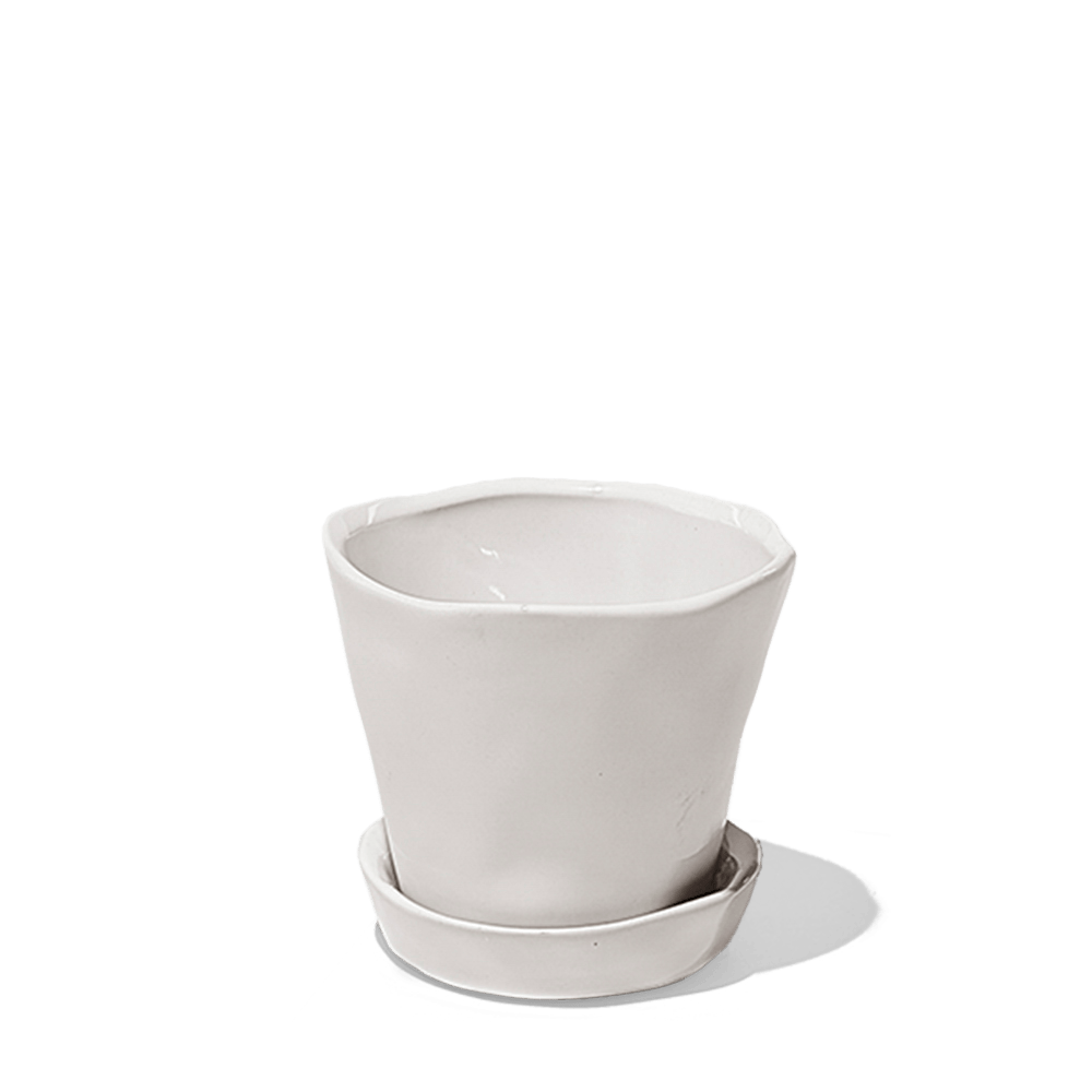 Tika Ceramic Pot & Saucer Set With Drainage - Chive Ceramics Studio - Pots - Chive Ceramics Studio