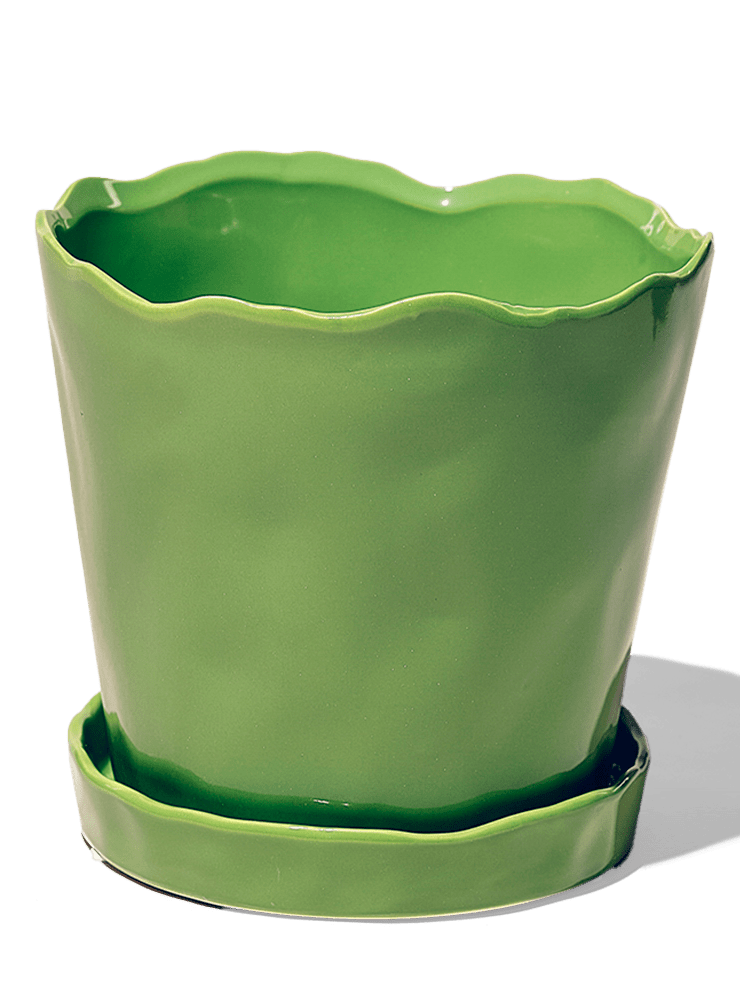 Tika Ceramic Pot & Saucer Set With Drainage - Chive Ceramics Studio - Pots - Chive Ceramics Studio