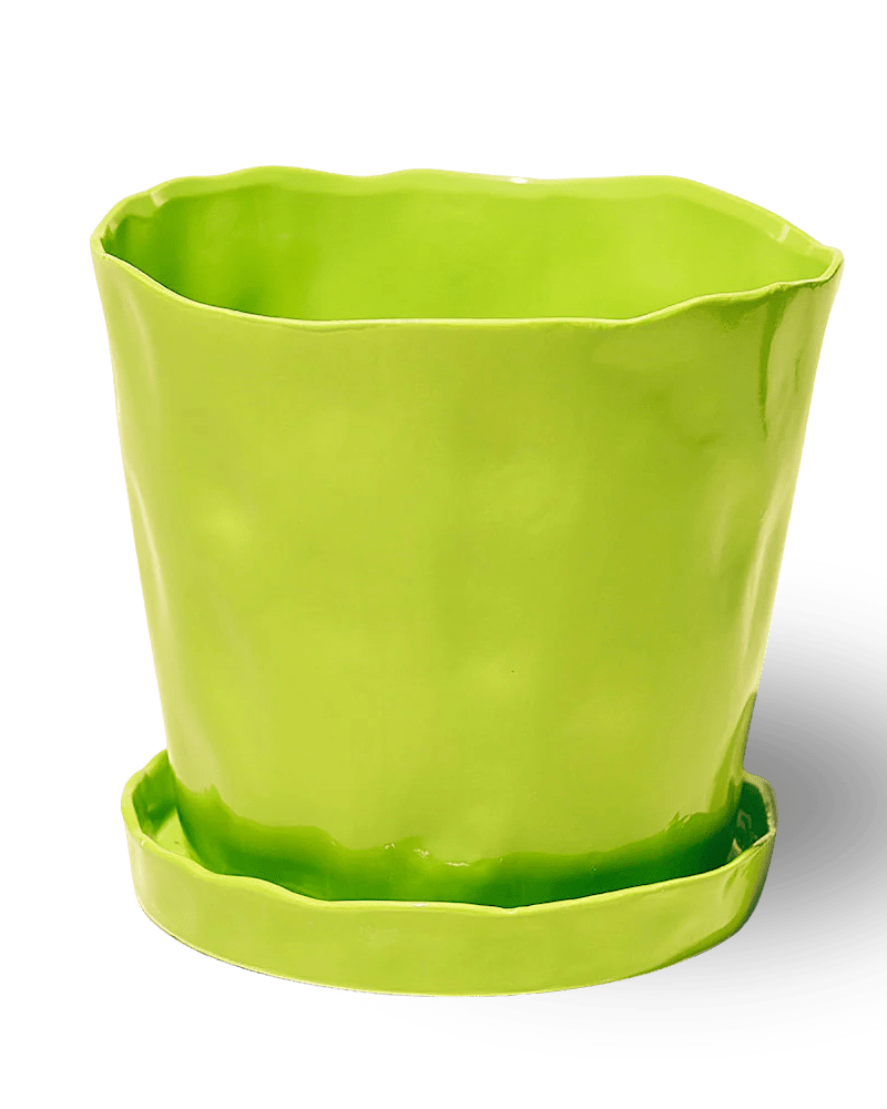 Tika Ceramic Pot & Saucer Set With Drainage - Chive Ceramics Studio - Pots - Chive Ceramics Studio