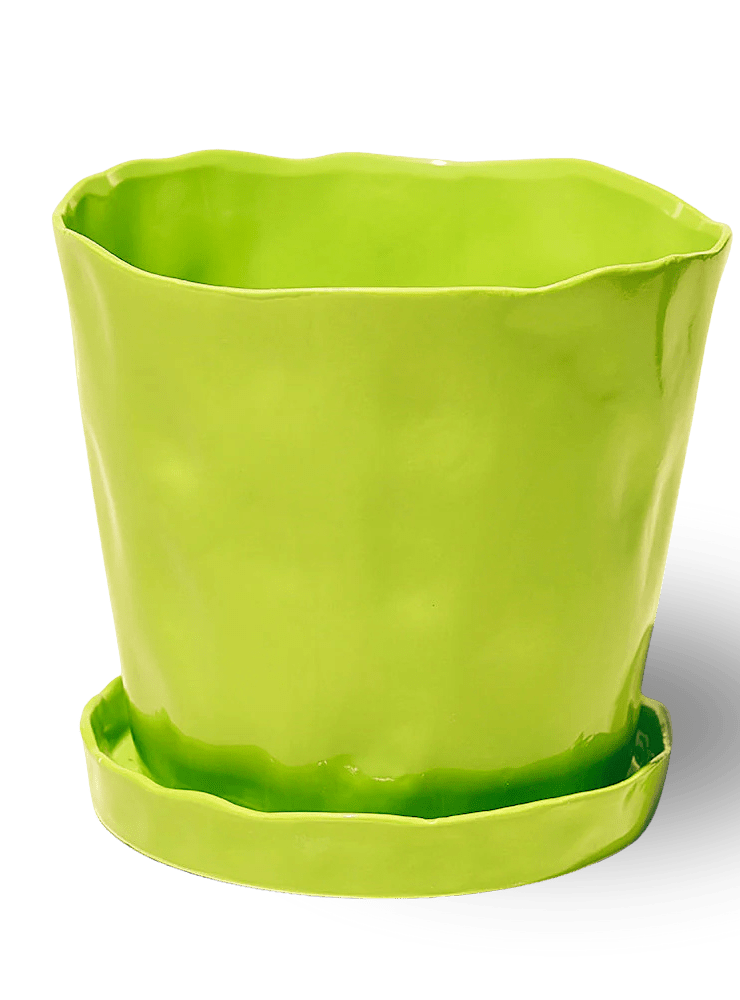 Tika Ceramic Pot & Saucer Set With Drainage - Chive Ceramics Studio - Pots - Chive Ceramics Studio