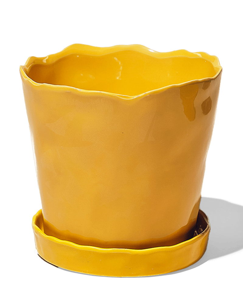 Tika Ceramic Pot & Saucer Set With Drainage - Chive Ceramics Studio - Pots - Chive Ceramics Studio