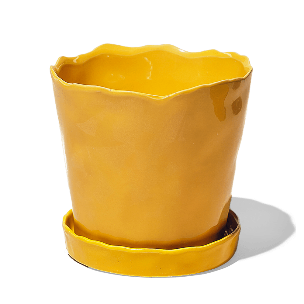 Tika Ceramic Pot & Saucer Set With Drainage - Chive Ceramics Studio - Pots - Chive Ceramics Studio