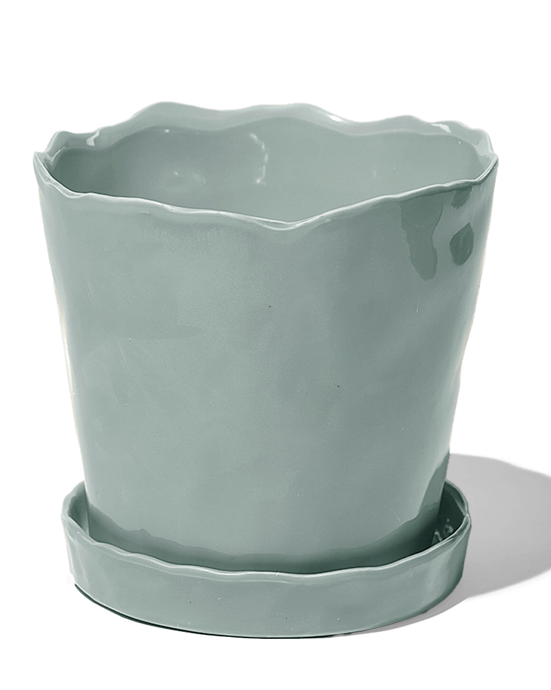 Tika Ceramic Pot & Saucer Set With Drainage - Chive Ceramics Studio - Pots - Chive Ceramics Studio