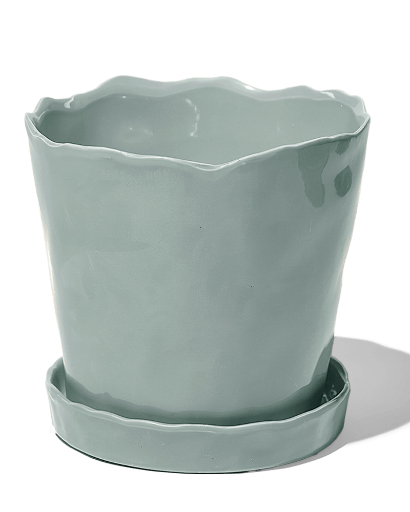 Tika Ceramic Pot & Saucer Set With Drainage - Chive Ceramics Studio - Pots - Chive Ceramics Studio