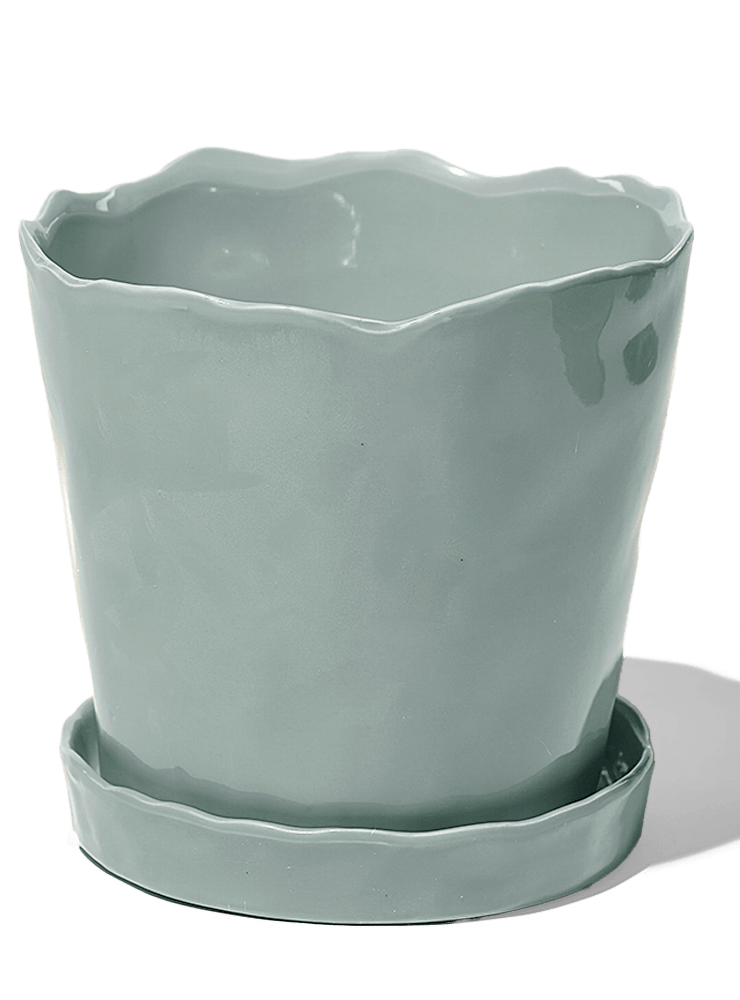 Tika Ceramic Pot & Saucer Set With Drainage - Chive Ceramics Studio - Pots - Chive Ceramics Studio