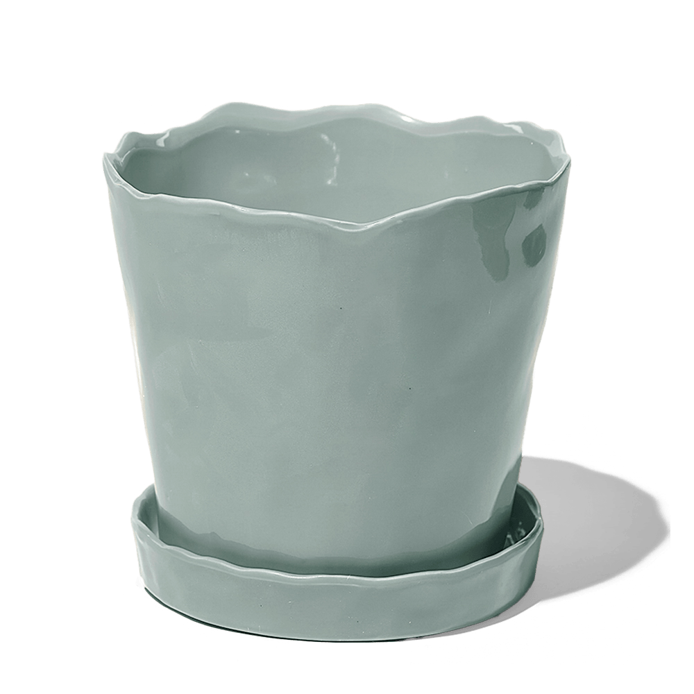 Tika Ceramic Pot & Saucer Set With Drainage - Chive Ceramics Studio - Pots - Chive Ceramics Studio