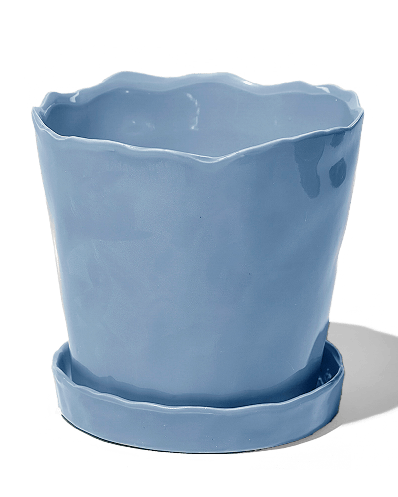 Tika Ceramic Pot & Saucer Set With Drainage - Chive Ceramics Studio - Pots - Chive Ceramics Studio