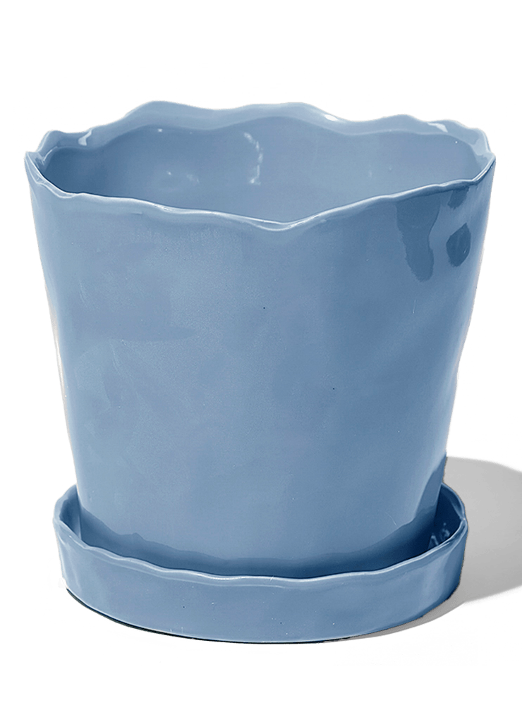 Tika Ceramic Pot & Saucer Set With Drainage - Chive Ceramics Studio - Pots - Chive Ceramics Studio