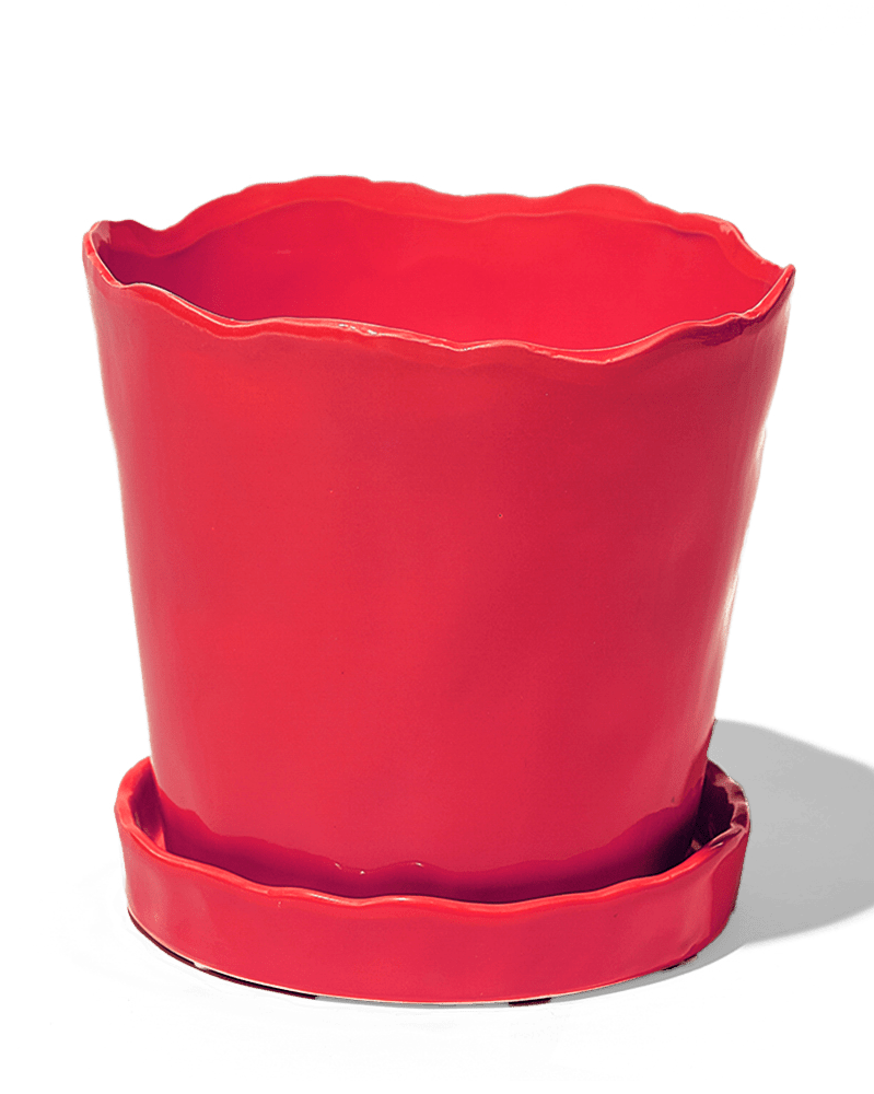 Tika Ceramic Pot & Saucer Set With Drainage - Chive Ceramics Studio - Pots - Chive Ceramics Studio