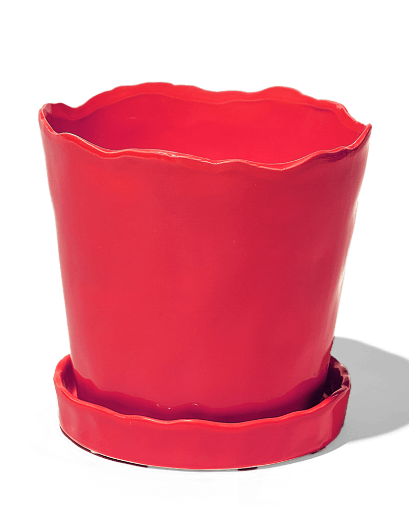 Tika Ceramic Pot & Saucer Set With Drainage - Chive Ceramics Studio - Pots - Chive Ceramics Studio