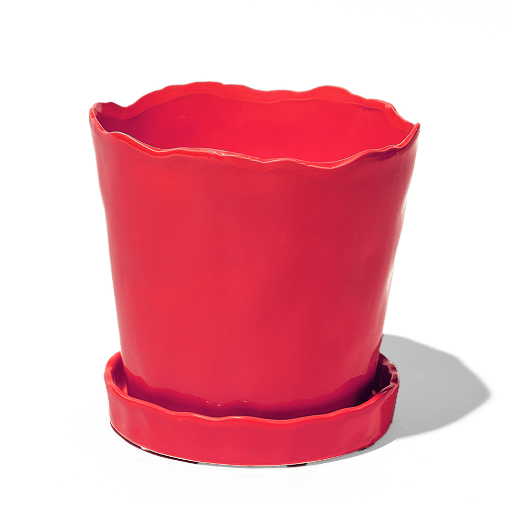 Tika Ceramic Pot & Saucer Set With Drainage - Chive Ceramics Studio - Pots - Chive Ceramics Studio