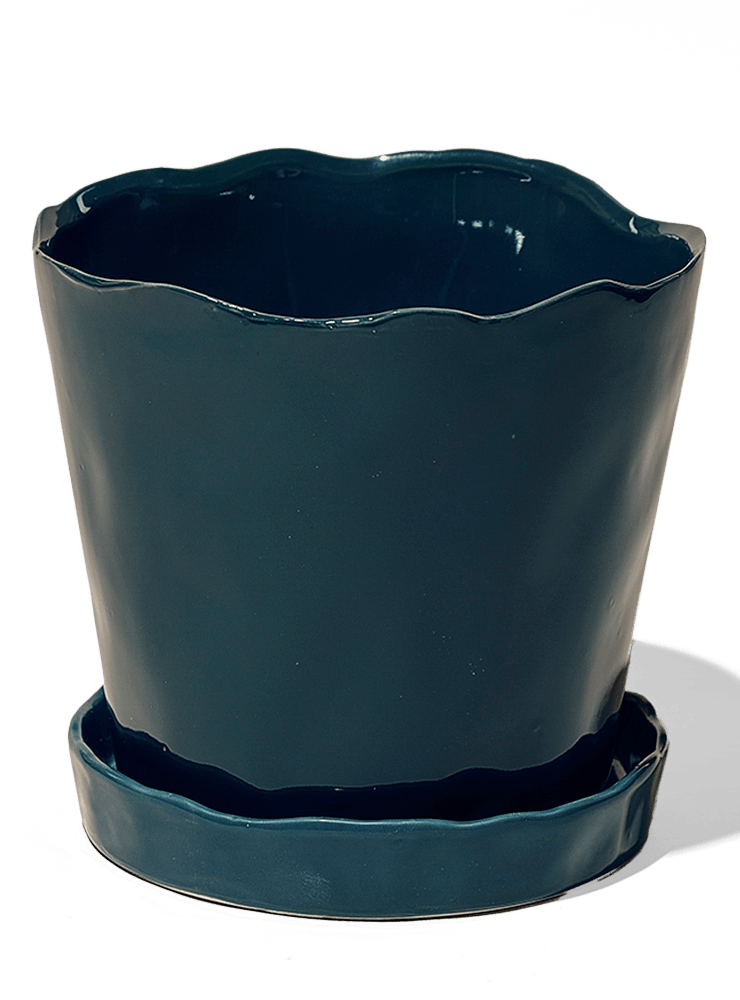 Tika Ceramic Pot & Saucer Set With Drainage - Chive Ceramics Studio - Pots - Chive Ceramics Studio