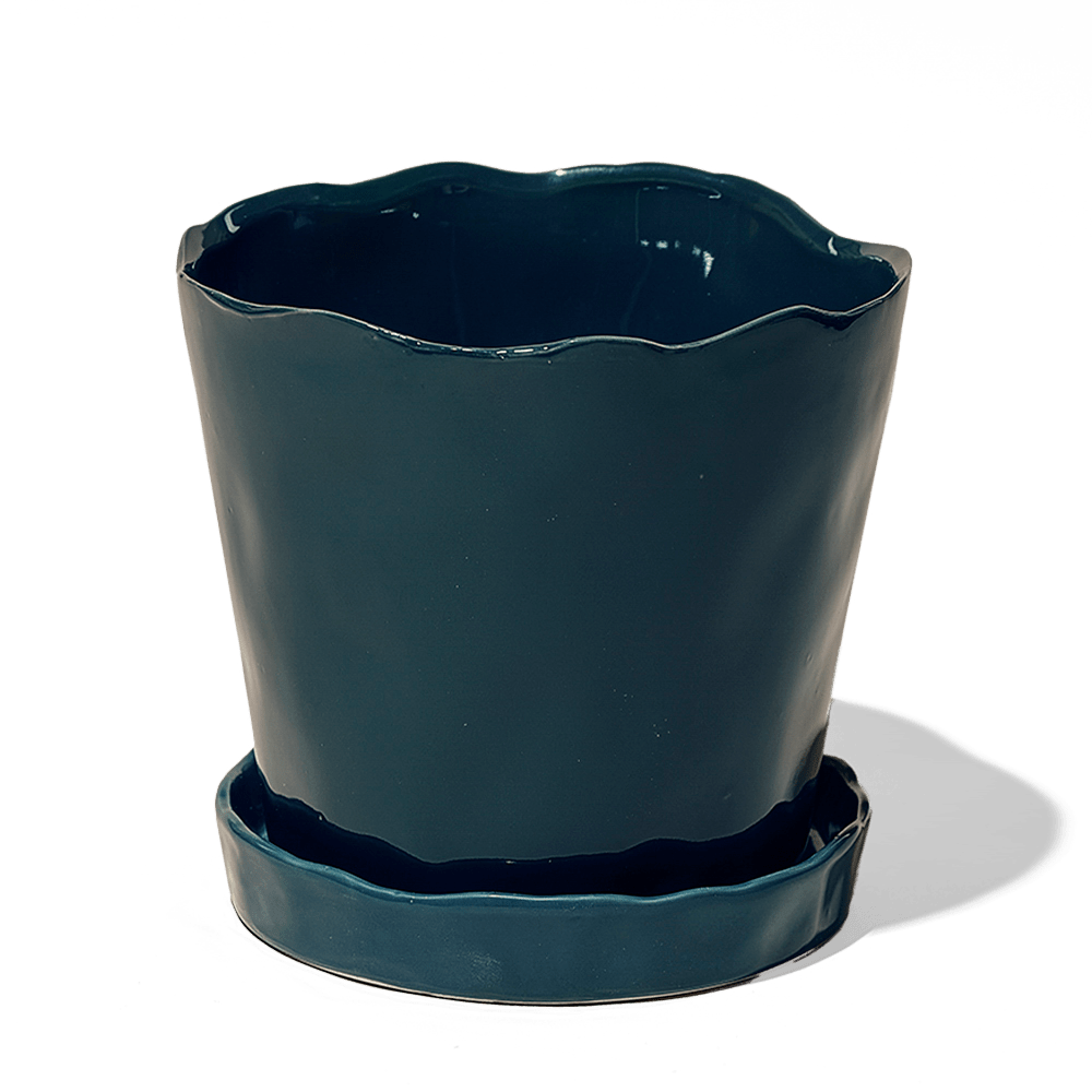 Tika Ceramic Pot & Saucer Set With Drainage - Chive Ceramics Studio - Pots - Chive Ceramics Studio