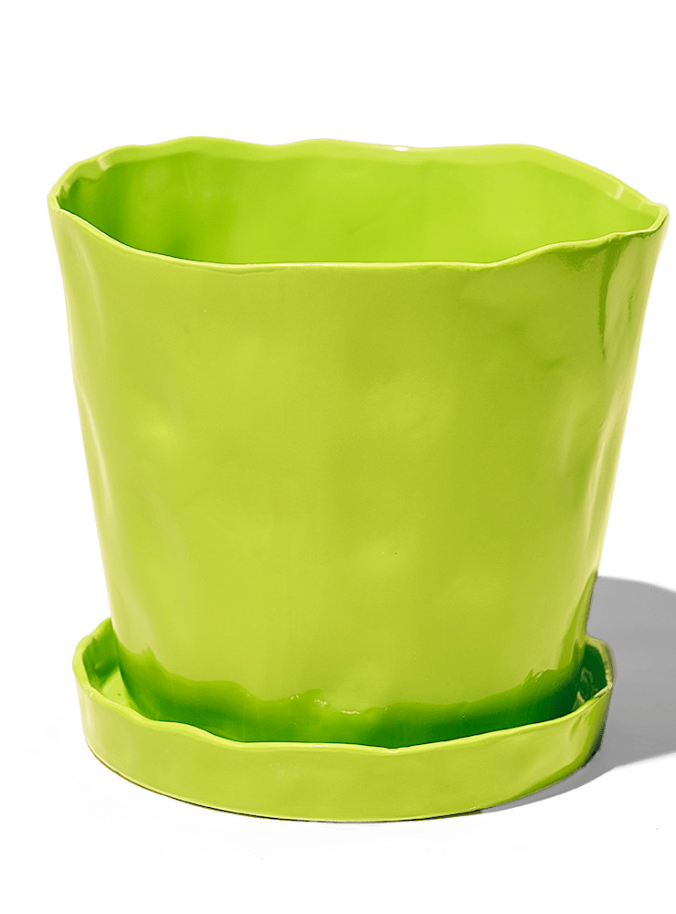 Tika Ceramic Pot & Saucer Set With Drainage - Chive Ceramics Studio - Pots - Chive Ceramics Studio